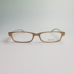 O&X New York OP-41 eyeglasses beige brown rectangular full frame 53-17 140 C7